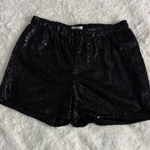 Sequin Black Women's Shorts